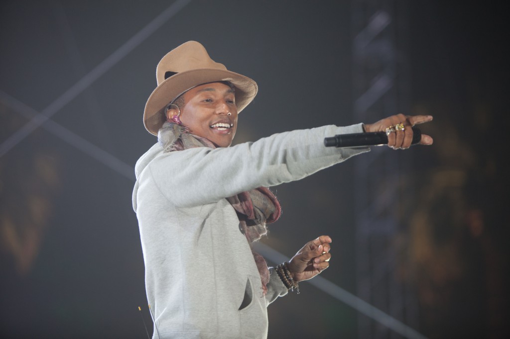 Pharrell Pointing at a Fan
