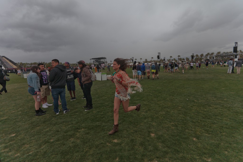 Running from the Rain at Coachella Coachella 2012 Weekend 1 on Dave Bullock / eecue