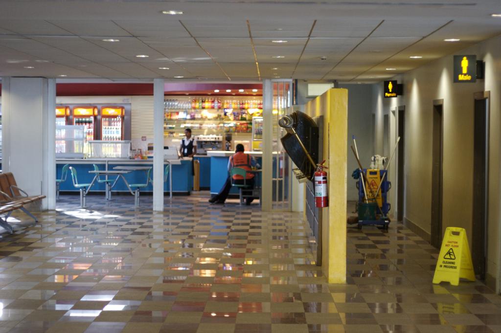 shiny airport floor