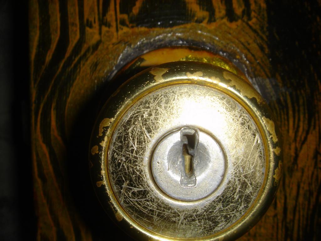 well worn doorknob